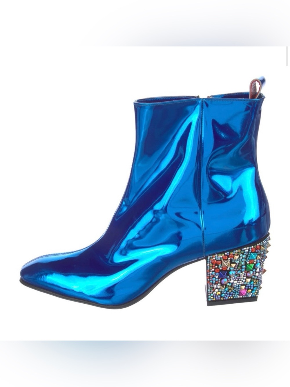 Christian Louboutin&Marvel Metallic Blue  Ankle Boots with Embellished heel